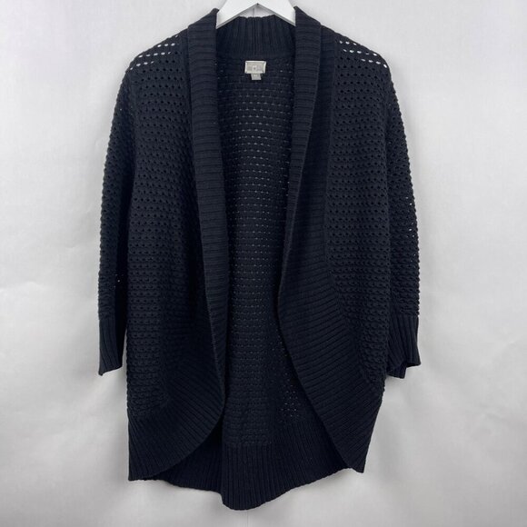 Converse One Star Black Open Knit Waterfall Cardigan Size X Large - Picture 1 of 14
